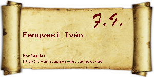 Fenyvesi Iván névjegykártya