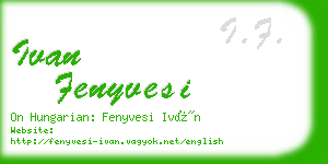 ivan fenyvesi business card